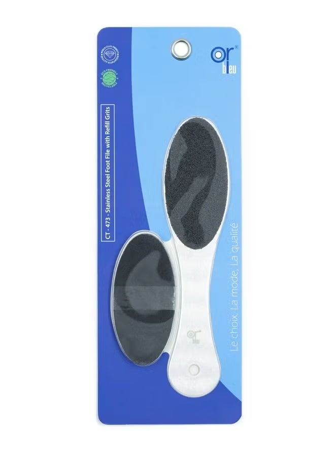 Or Bleu STAINLESS STEEL FOOT FILE WITH REFILL GRITS CT-473 - Image 1